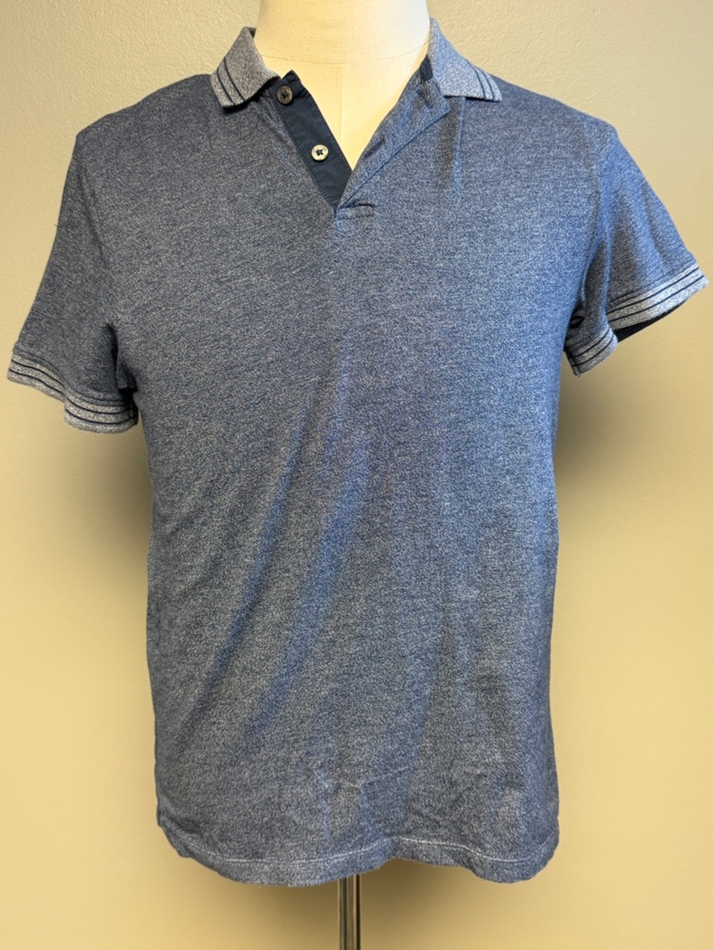 Marc Anthony Luxury Blue Polo Shirt Small Short Sleeve Cotton